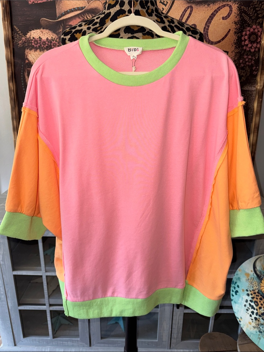 NWT BiBi Sherbert Block Top - Women's Size Large